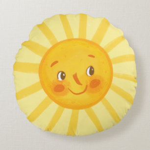 Glimlachende zon rond kussen   Schattigee Baby kwe