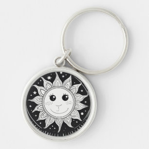 Glimlachende zon sleutelhanger