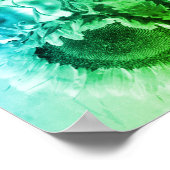 Glimlachende zonnebloem Abstract zwart-wit getint Poster (Hoek)
