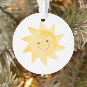 Glimlachende Zonneschijn Helder en Liefdevol Kerst Ornament