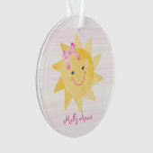 Glimlachende zonneschijn met Bow Girl Keepsake Ornament (voorkant)