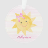 Glimlachende zonneschijn met Bow Girl Keepsake Ornament (voorkant)