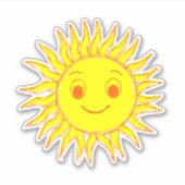 Glimlachende zontekening sticker (Voorkant)
