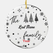 Glimlachende Zwarte Kerstman Familie Aanpassen Cir Keramisch Ornament (Achterkant)