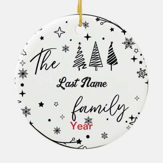 Glimlachende Zwarte Kerstman Familie Aanpassen Cir Keramisch Ornament (Achterkant)