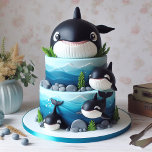 GLIMLACHENDE ZWARTE & WITTE ORKA WALVIS VERJAARDAG KAART<br><div class="desc">SCHATTIGE ZWART-WIT ORKA WHALE THEMA KIDS VERJAARDAG LAYER CAKE OP DE VOORKANT VAN DE KAART. VOLLEDIG BEWERKBARE KOPIE OP DE ACHTERKANT.</div>