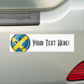 Glimlachende Zweedse Vlag Bumpersticker (Op auto)