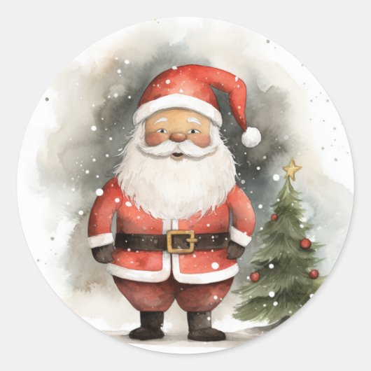 Glimlacht en vreugde: Black Santa Edition Ronde Sticker (Voorkant)