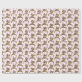 glimlachte kat op roze cadeaupapier (Vlak)