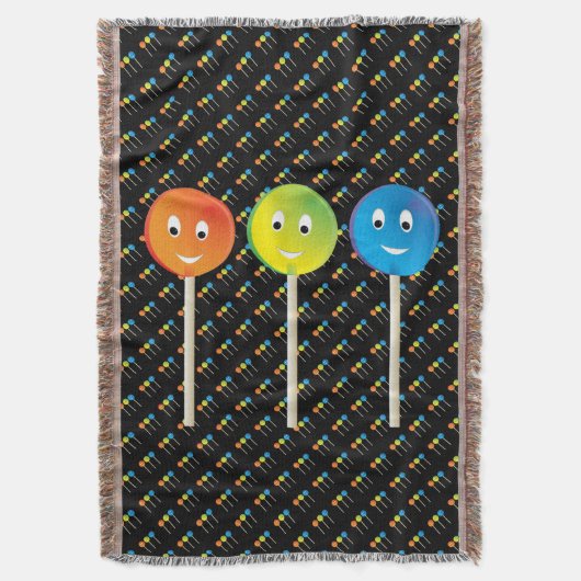 glimlachte lollipops deken (Voorkant Verticaal)