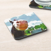 glimlachte paarden bier onderzetter (Linkerzijde)