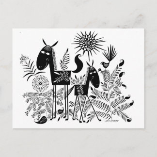 glimlachte paarden briefkaart