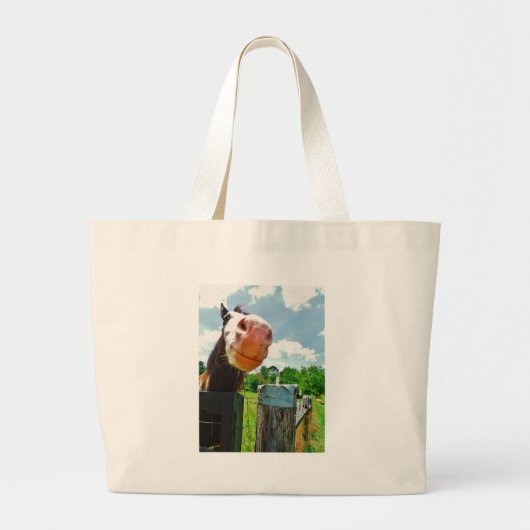glimlachte paarden grote tote bag (Voorkant)