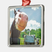 glimlachte paarden metalen ornament (Links)
