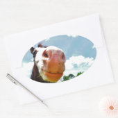 glimlachte paarden ovale sticker (Envelop)