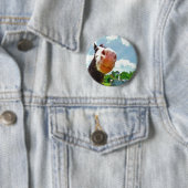 glimlachte paarden ronde button 5,7 cm (In situ)