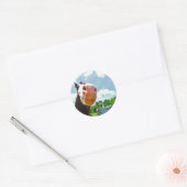 glimlachte paarden ronde sticker (Envelop)