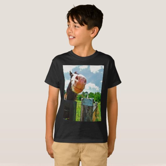 glimlachte paarden t-shirt (Voorkant volledig)