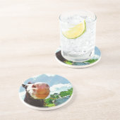 glimlachte paarden zandsteen onderzetter (Zijkant)