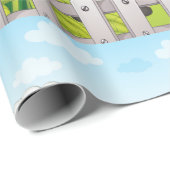 glimlachte schapen cadeaupapier (Rol Hoek)