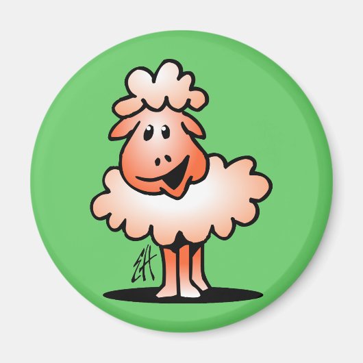 glimlachte schapen magneet (Voorkant)