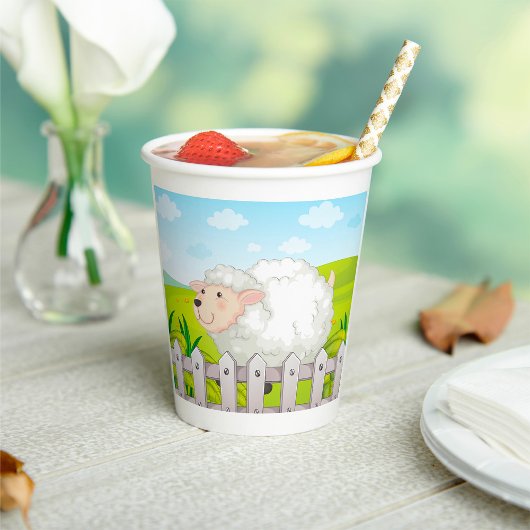 glimlachte schapen papieren bekers