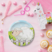 glimlachte schapen papieren bordje (Feest)