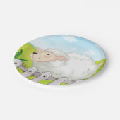 glimlachte schapen papieren bordje (Gekanteld)