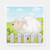 glimlachte schapen servet (Voorkant)