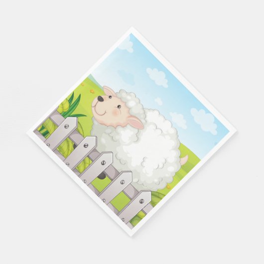 glimlachte schapen servet (Hoek)