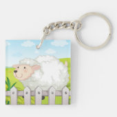 glimlachte schapen sleutelhanger (Achterkant)