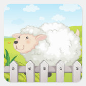 glimlachte schapen vierkante sticker (Voorkant)
