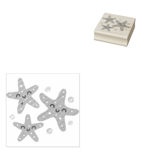 glimlachte Starfish Rubberstempel (Gestempeld)