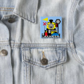 glimlachte trein vierkante button 5,1 cm (In situ)