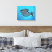 glimlachte walvis canvas afdruk (Insitu (Slaapkamer))