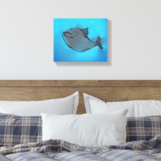 glimlachte walvis canvas afdruk (Insitu (Slaapkamer))