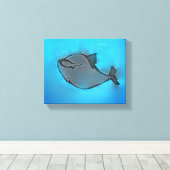 glimlachte walvis canvas afdruk (Insitu (Houten vloer))