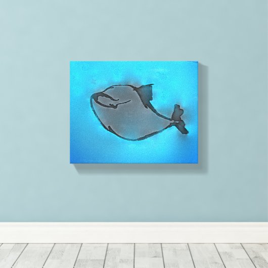 glimlachte walvis canvas afdruk (Insitu (Houten vloer))