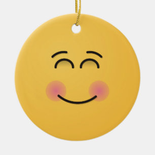 Glimlend gezicht met glimlachend oor keramisch Orn Ornament