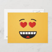 Glimlend gezicht met hartvormige ogen briefkaart (Voorkant / Achterkant)