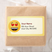 Glimlend gezicht met hartvormige ogen etiket (Insitu)