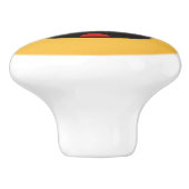 Glimlend gezicht met hartvormige ogen keramische knop (Zijkant)