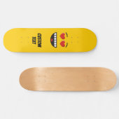 Glimlend gezicht met hartvormige ogen persoonlijk skateboard (Horizontaal)