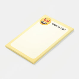 Glimlend gezicht met hartvormige ogen post-it® notes