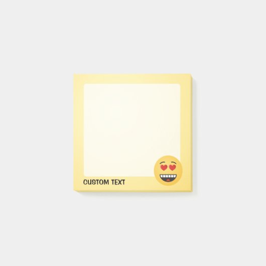Glimlend gezicht met hartvormige ogen post-it® notes (Voorkant)