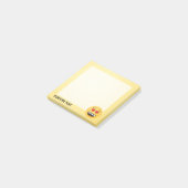 Glimlend gezicht met hartvormige ogen post-it® notes (Schuin)