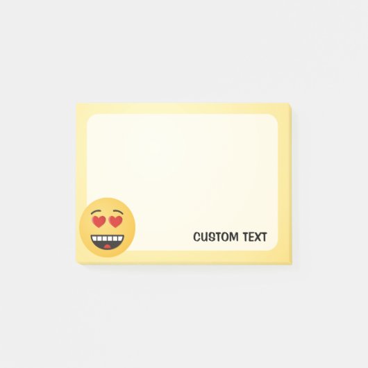 Glimlend gezicht met hartvormige ogen post-it® notes (Voorkant)