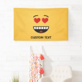Glimlend gezicht met hartvormige ogen spandoek (Insitu)