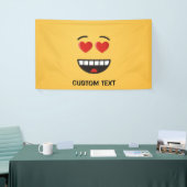 Glimlend gezicht met hartvormige ogen spandoek (Beurs)