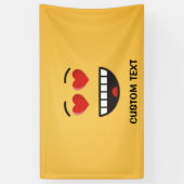 Glimlend gezicht met hartvormige ogen spandoek (Verticaal)